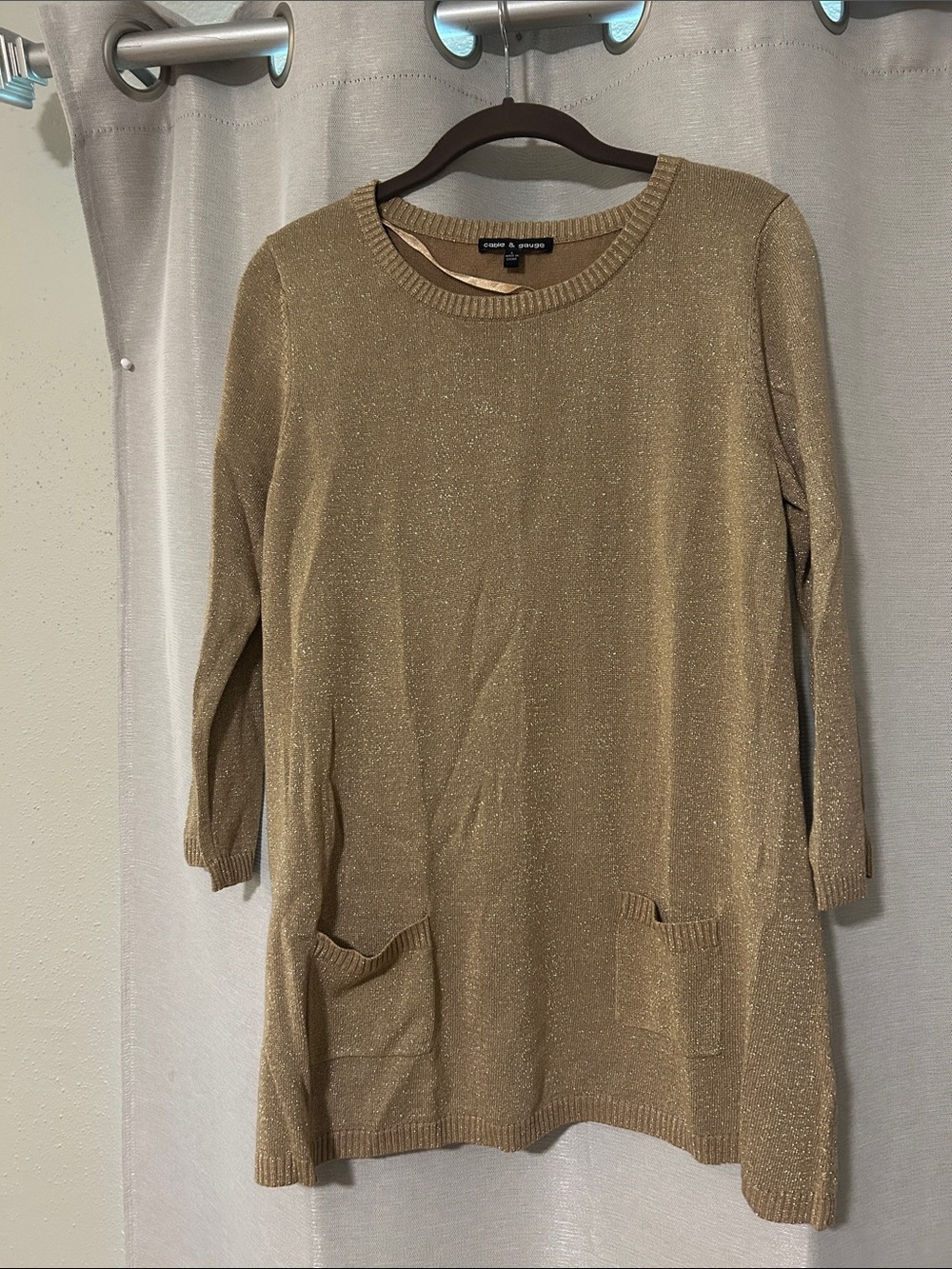 Caslon Shimmery Tunic Sweater in Gold